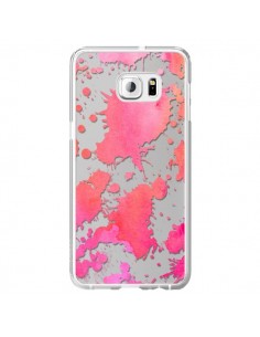 Coque Watercolor Splash Taches Rose Orange Transparente...