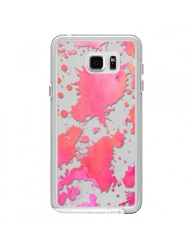 Coque Watercolor Splash Taches Rose Orange Transparente pour Samsung Galaxy Note 5 - Sylvia Cook
