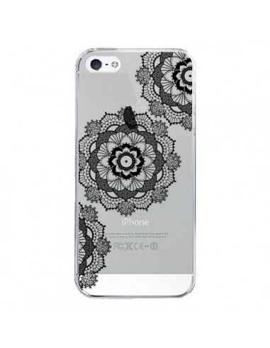 Coque iPhone 5/5S et SE Triple Mandala Noir Black Transparente - Sylvia Cook