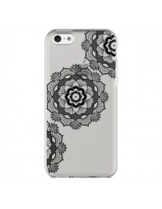 Coque iPhone 5C Triple Mandala Noir Black Transparente -...