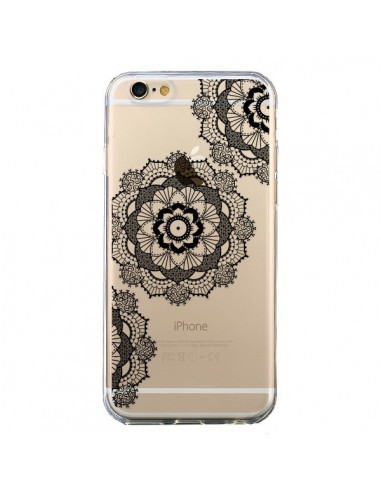 Coque iPhone 6 et 6S Triple Mandala Noir Black Transparente - Sylvia Cook