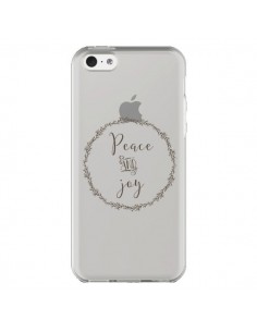 Coque iPhone 5C Peace and Joy, Paix et Joie Transparente...
