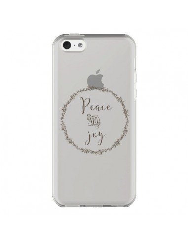 Coque iPhone 5C Peace and Joy, Paix et Joie Transparente - Sylvia Cook