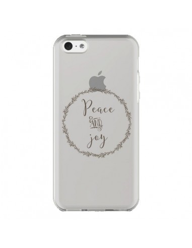 Coque iPhone 5C Peace and Joy, Paix et Joie Transparente - Sylvia Cook
