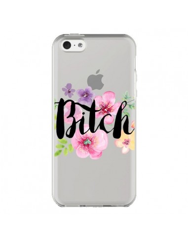 Coque iPhone 5C Bitch Flower Fleur Transparente - Maryline Cazenave