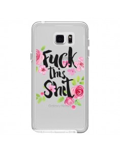 Coque Fuck this Shit Flower Fleur Transparente pour...