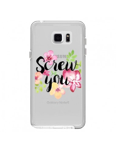 Coque Screw you Flower Fleur Transparente pour Samsung Galaxy Note 5 - Maryline Cazenave