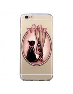 Coque iPhone 6 et 6S Lady Chat Noeud Papillon Pois...