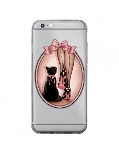 Coque iPhone 6 Plus et 6S Plus Lady Chat Noeud Papillon Pois Chaussures Transparente - Maryline Cazenave