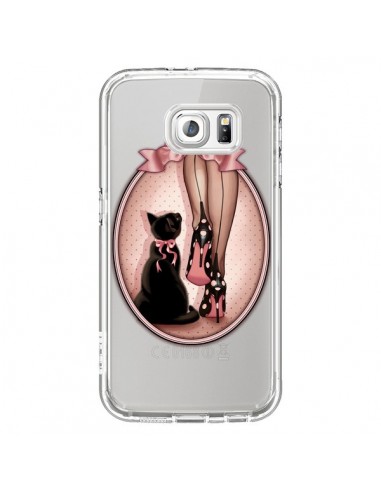 Coque Lady Chat Noeud Papillon Pois Chaussures Transparente pour Samsung Galaxy S6 - Maryline Cazenave
