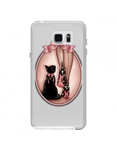 Coque Lady Chat Noeud Papillon Pois Chaussures Transparente pour Samsung Galaxy Note 5 - Maryline Cazenave