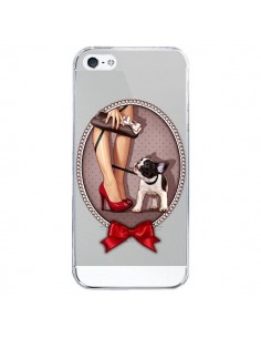 Coque iPhone 5/5S et SE Lady Jambes Chien Bulldog Dog...