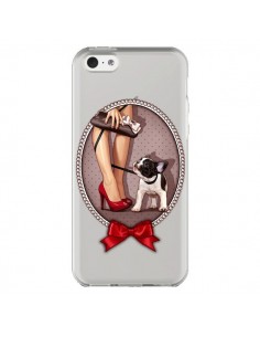 Coque iPhone 5C Lady Jambes Chien Bulldog Dog Pois Noeud...