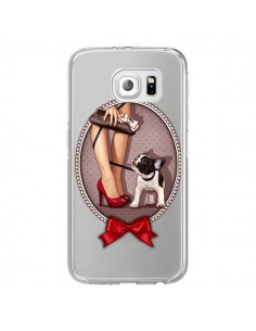 Coque Lady Jambes Chien Bulldog Dog Pois Noeud Papillon...