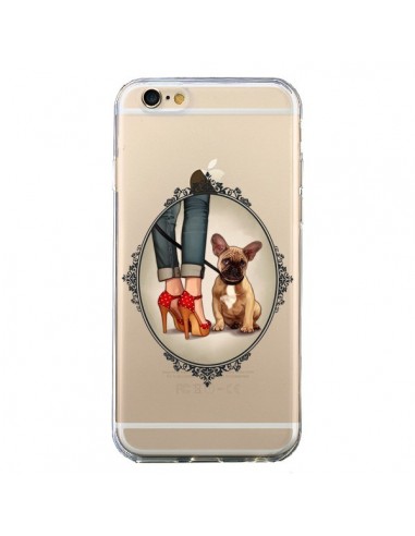 Coque iPhone 6 et 6S Lady Jambes Chien Bulldog Dog Transparente - Maryline Cazenave