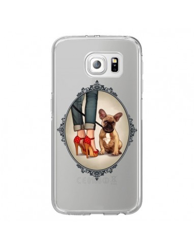 Coque Lady Jambes Chien Bulldog Dog Transparente pour Samsung Galaxy S6 Edge - Maryline Cazenave