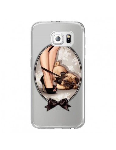 Coque Lady Jambes Chien Bulldog Dog Noeud Papillon Transparente pour Samsung Galaxy S6 Edge - Maryline Cazenave