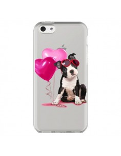 Coque iPhone 5C Chien Dog Ballon Lunettes Coeur Rose...