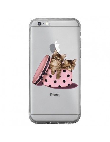 Coque iPhone 6 Plus et 6S Plus Chaton Chat Kitten Boite Pois Transparente - Maryline Cazenave