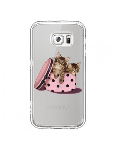 Coque Chaton Chat Kitten Boite Pois Transparente pour Samsung Galaxy S6 - Maryline Cazenave