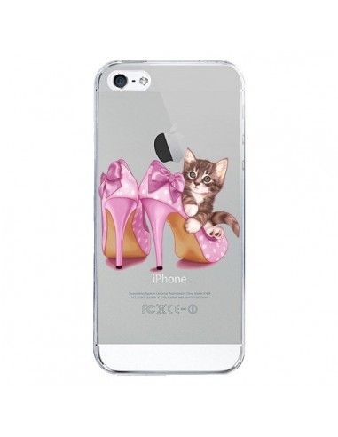 Coque iPhone 5/5S et SE Chaton Chat Kitten Chaussures Shoes Transparente - Maryline Cazenave