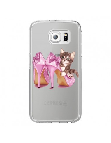 Coque Chaton Chat Kitten Chaussures Shoes Transparente pour Samsung Galaxy S6 Edge - Maryline Cazenave