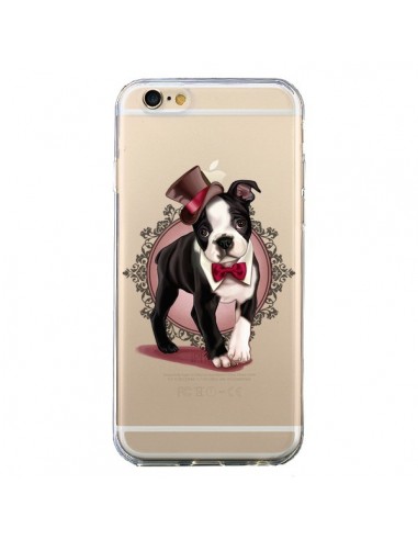 Coque iPhone 6 et 6S Chien Bulldog Dog Gentleman Noeud Papillon Chapeau Transparente - Maryline Cazenave
