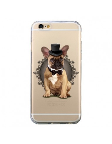 Coque iPhone 6 et 6S Chien Bulldog Noeud Papillon Chapeau Transparente - Maryline Cazenave