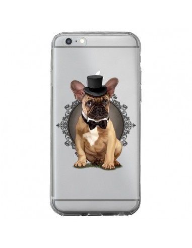 Coque iPhone 6 Plus et 6S Plus Chien Bulldog Noeud Papillon Chapeau Transparente - Maryline Cazenave