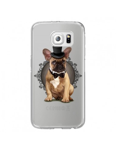 Coque Chien Bulldog Noeud Papillon Chapeau Transparente pour Samsung Galaxy S6 Edge - Maryline Cazenave