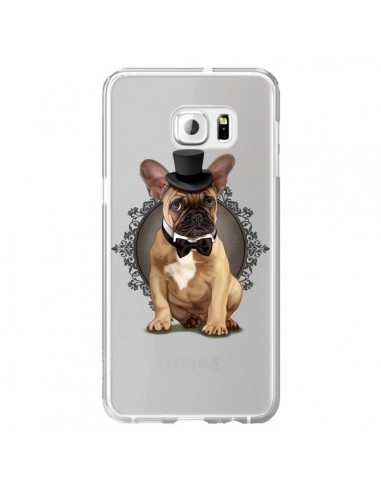Coque Chien Bulldog Noeud Papillon Chapeau Transparente pour Samsung Galaxy S6 Edge Plus - Maryline Cazenave
