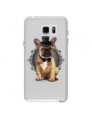 Coque Chien Bulldog Noeud Papillon Chapeau Transparente pour Samsung Galaxy Note 5 - Maryline Cazenave