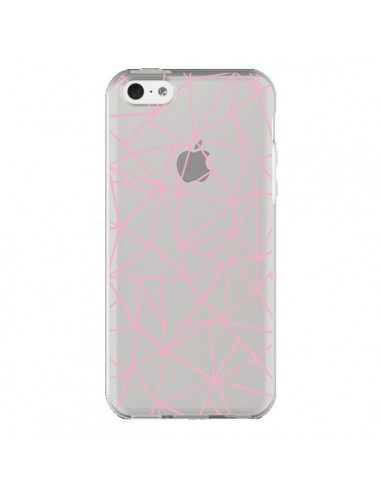 Coque iPhone 5C Lignes Triangle Rose Transparente - Project M