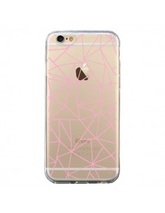 Coque iPhone 6 et 6S Lignes Triangle Rose Transparente -...