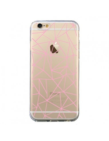 Coque iPhone 6 et 6S Lignes Triangle Rose Transparente - Project M