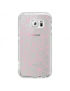 Coque Lignes Triangle Rose Transparente pour Samsung...