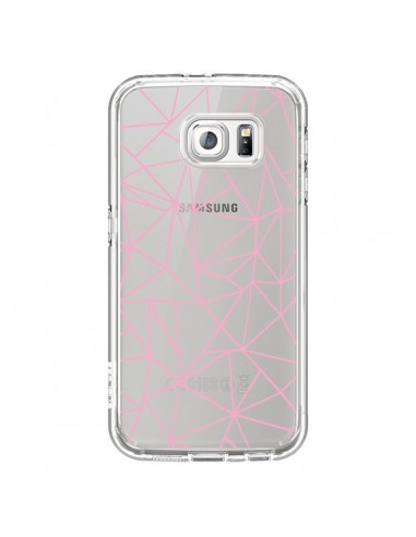 Coque Lignes Triangle Rose Transparente pour Samsung Galaxy S6 - Project M