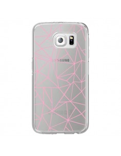 Coque Lignes Triangle Rose Transparente pour Samsung...
