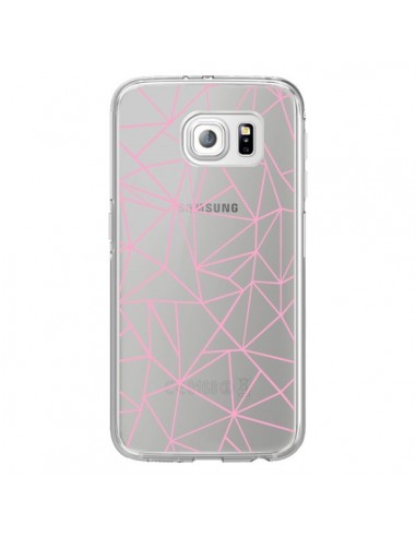 Coque Lignes Triangle Rose Transparente pour Samsung Galaxy S6 Edge - Project M