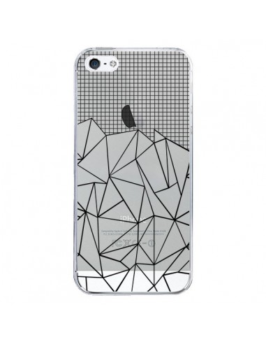 Coque iPhone 5/5S et SE Lignes Grille Grid Abstract Noir Transparente - Project M
