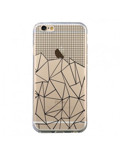 Coque iPhone 6 et 6S Lignes Grille Grid Abstract Noir Transparente - Project M