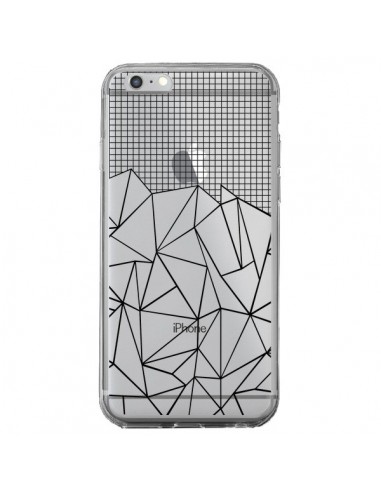 Coque iPhone 6 Plus et 6S Plus Lignes Grille Grid Abstract Noir Transparente - Project M