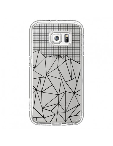 Coque Lignes Grille Grid Abstract Noir Transparente pour Samsung Galaxy S6 - Project M