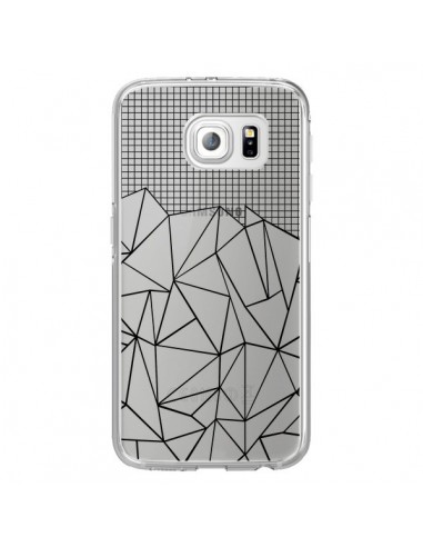 Coque Lignes Grille Grid Abstract Noir Transparente pour Samsung Galaxy S6 Edge - Project M