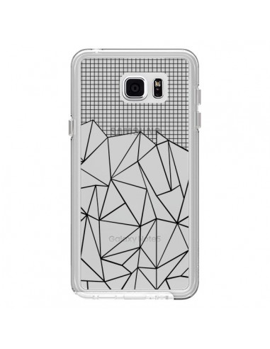 Coque Lignes Grille Grid Abstract Noir Transparente pour Samsung Galaxy Note 5 - Project M