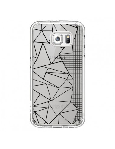 Coque Lignes Grilles Side Grid Abstract Noir Transparente pour Samsung Galaxy S6 - Project M