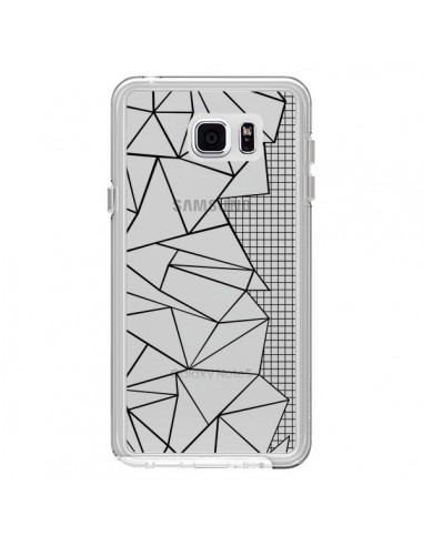 Coque Lignes Grilles Side Grid Abstract Noir Transparente pour Samsung Galaxy Note 5 - Project M