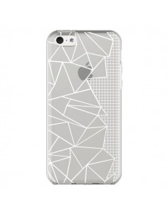 Coque iPhone 5C Lignes Grilles Side Grid Abstract Blanc...