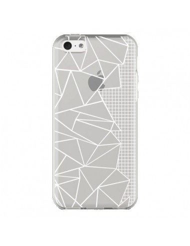Coque iPhone 5C Lignes Grilles Side Grid Abstract Blanc Transparente - Project M