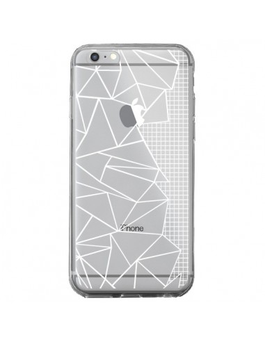 Coque iPhone 6 Plus et 6S Plus Lignes Grilles Side Grid Abstract Blanc Transparente - Project M